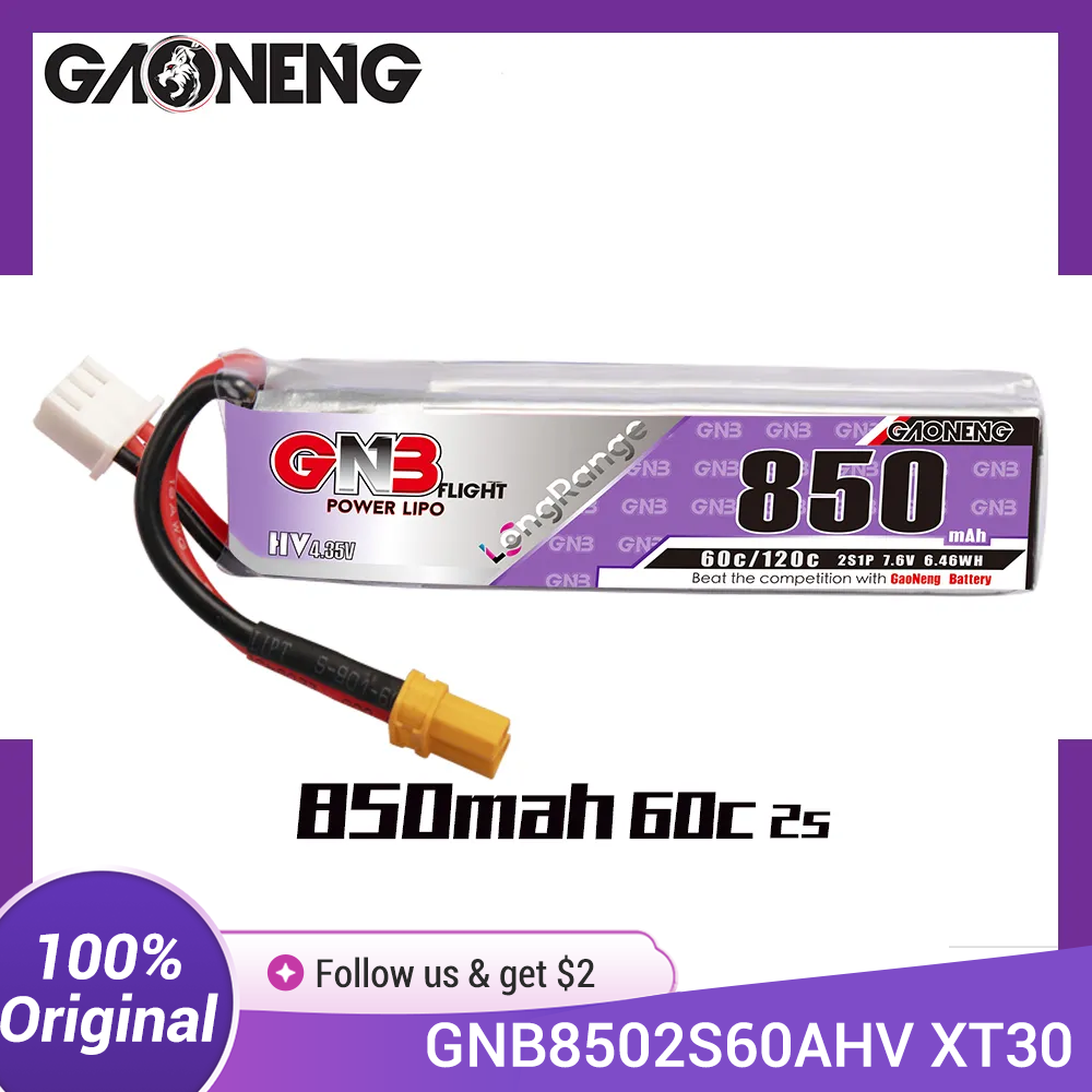 Drone Kit Long Range - GAONENG GNB LiPo batterie 850mAh 2S